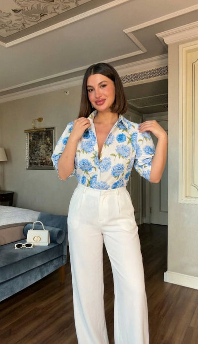 Chemise Blue Blossom