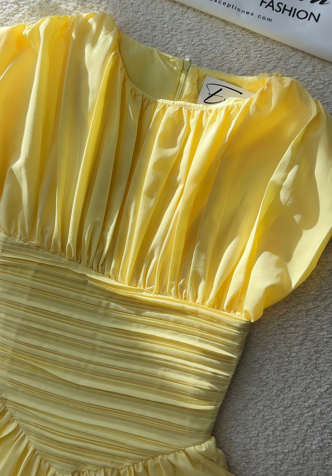 Robe longue jaune