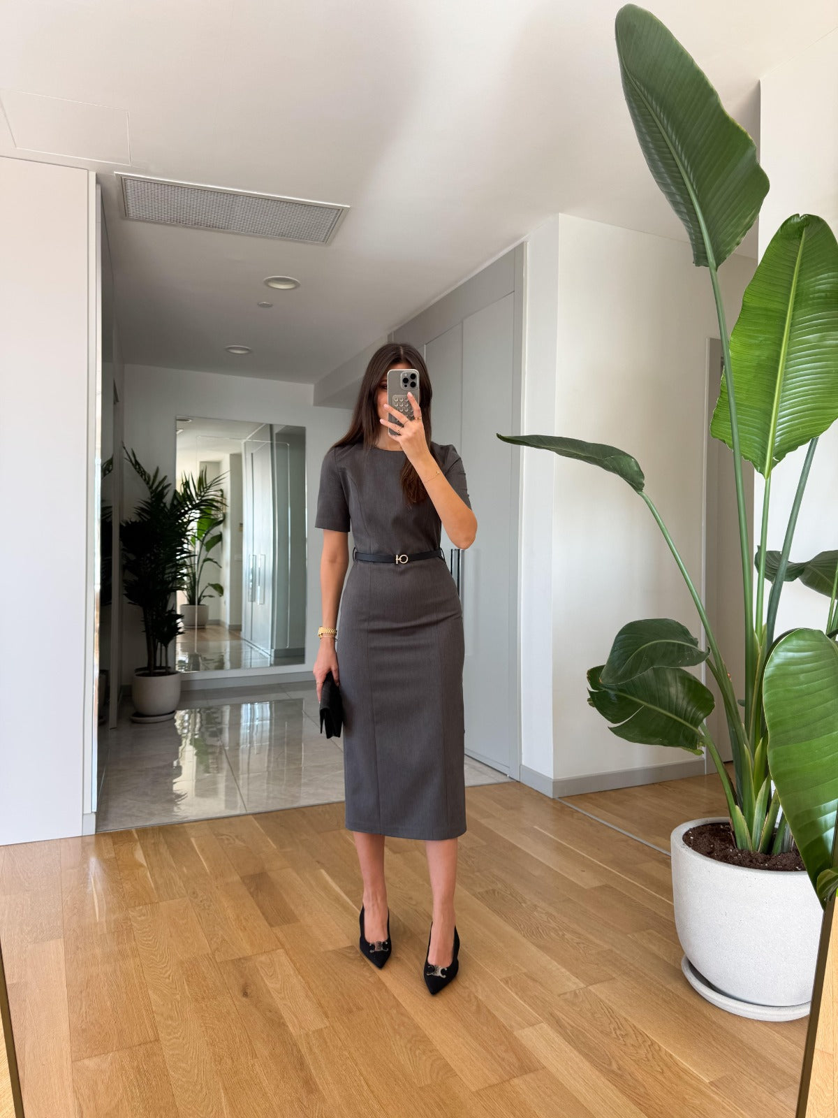 Robe Midi Ceinturée