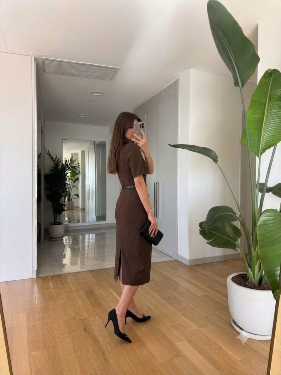 Robe Midi Ceinturée