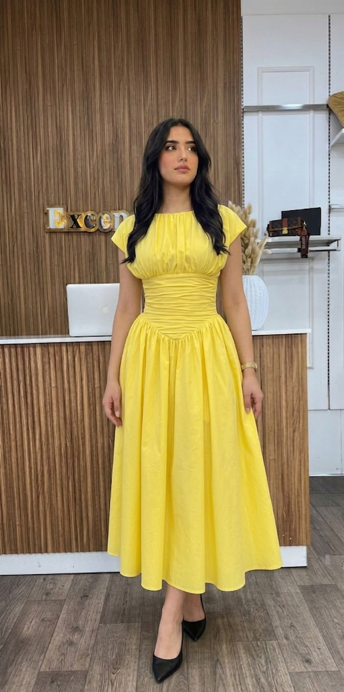 Robe longue jaune