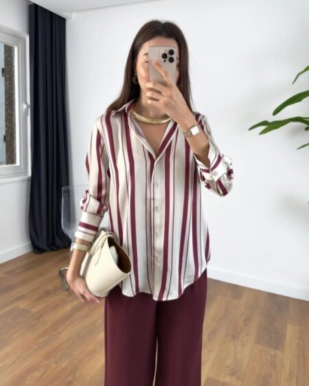 Chemise Satinée Rayé