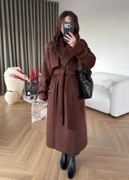 Manteau premium ceinturé